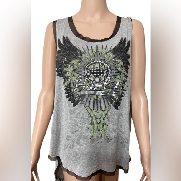 Harley-Davidson Women’s 3X Graphic Tank Top Rhinestone Embellished - Picture 1 of 7